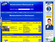 Tablet Screenshot of monteurzimmer-oberhausen.de